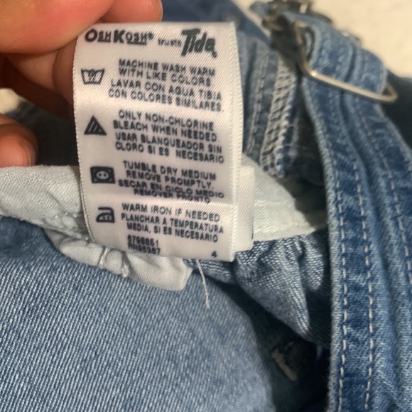 OshKosh Denim Overalls for little girls size 3T blue color - Picture 8 of 16